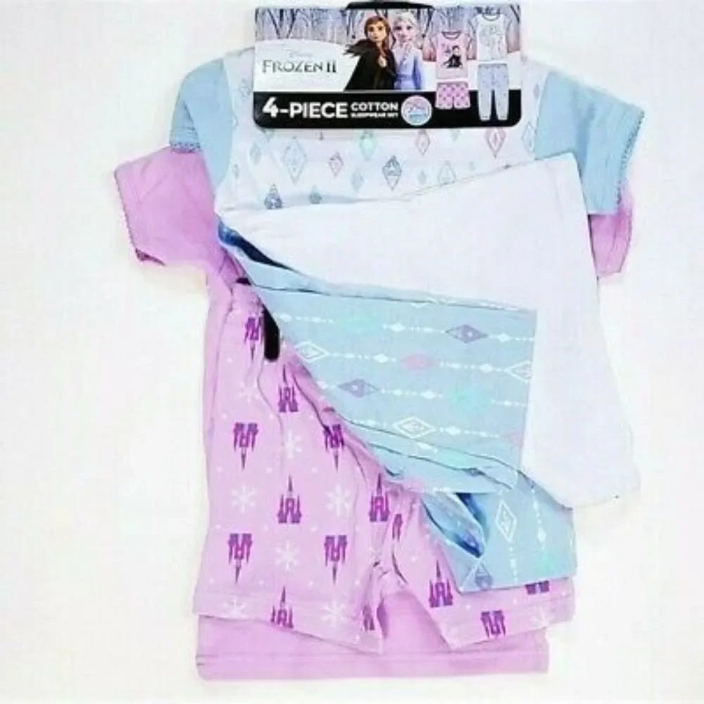 DISNEY Frozen II Anna & Elsa 4-Piece Cotton Pajama Set